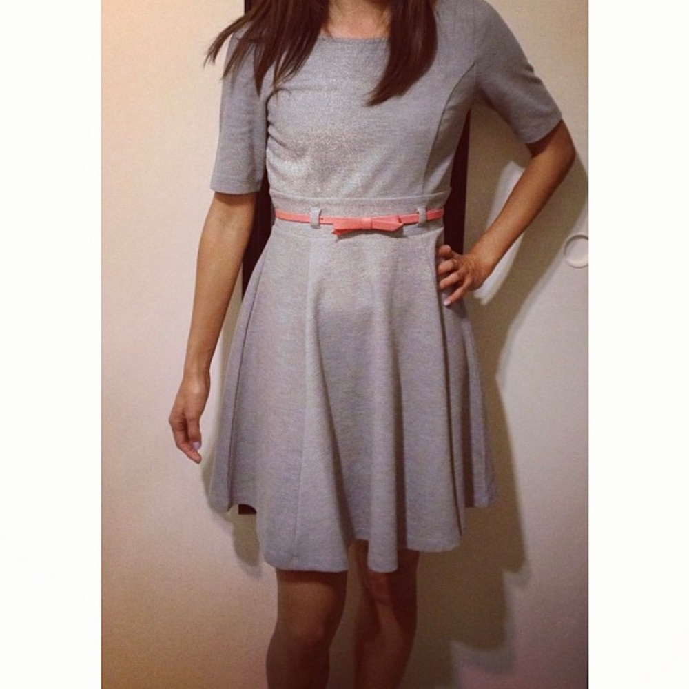 Grey dress with belt loops